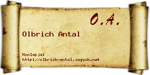 Olbrich Antal névjegykártya